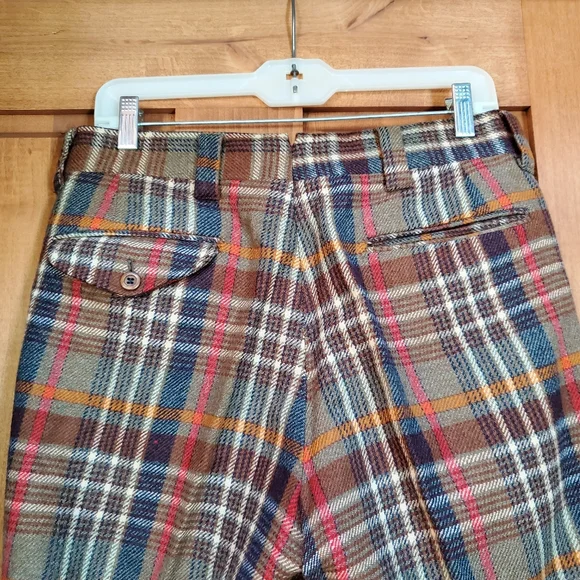 Vintage Men's Plaid Wool Slacks Size 32x31 - Picture 4 of 5